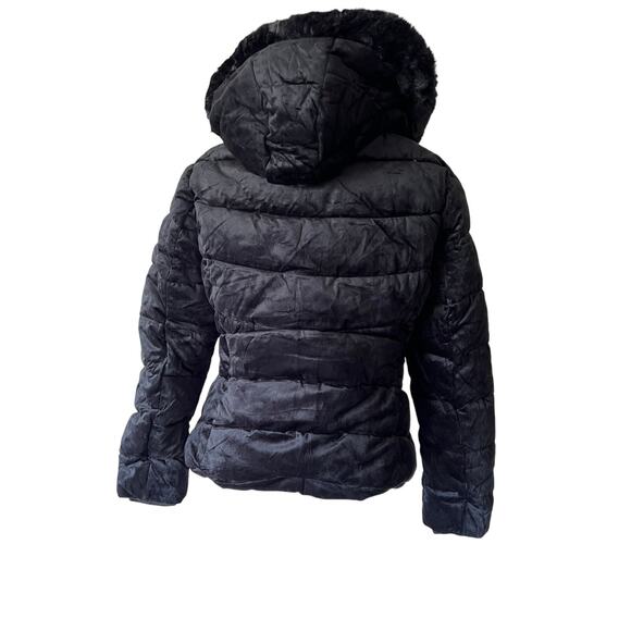 Red Marine Amsterdams Blauw faux fur lined Hooded puffer Jacket Black sz Large - Picture 3 of 10